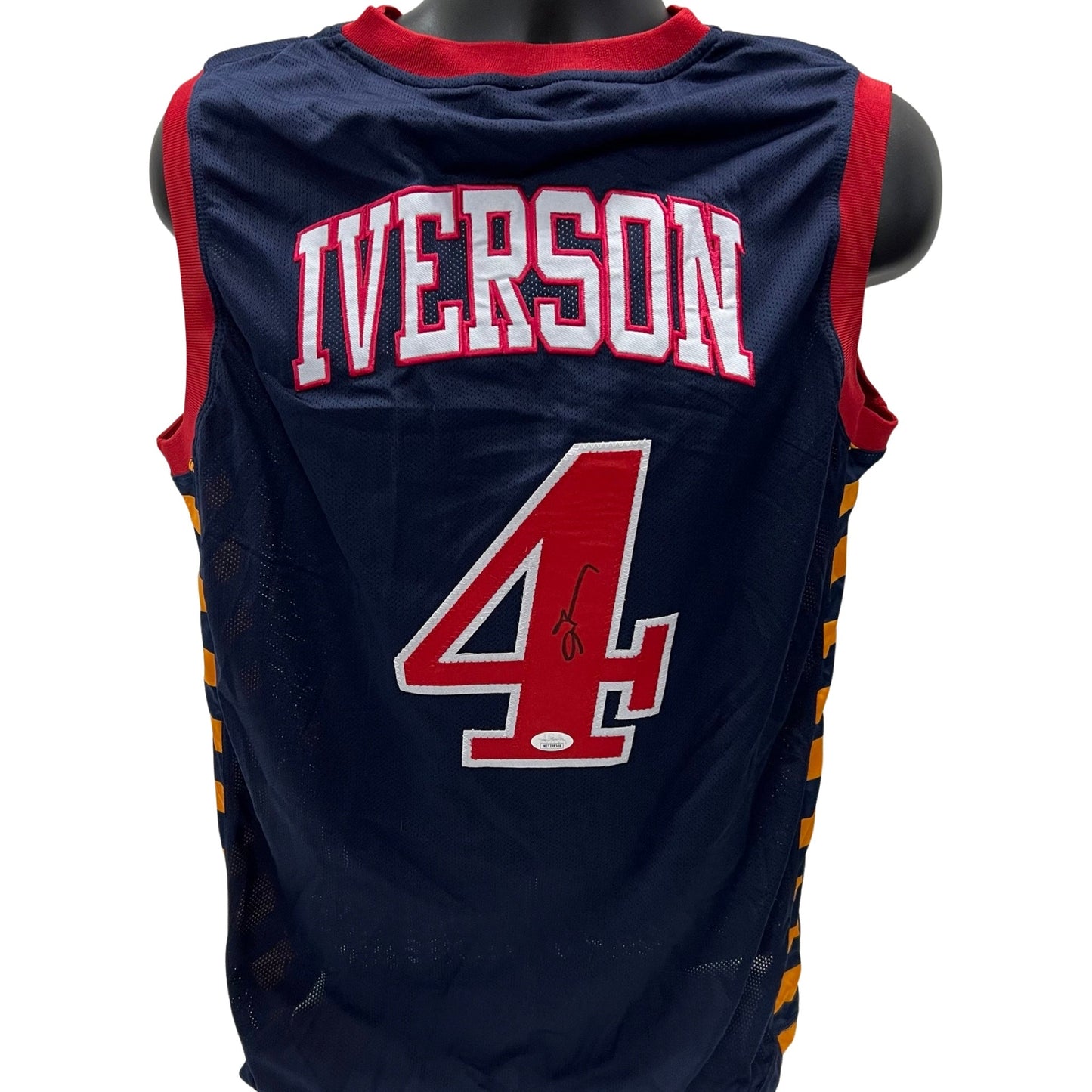 Allen Iverson Autographed USA Basketball Olympics Navy Jersey JSA