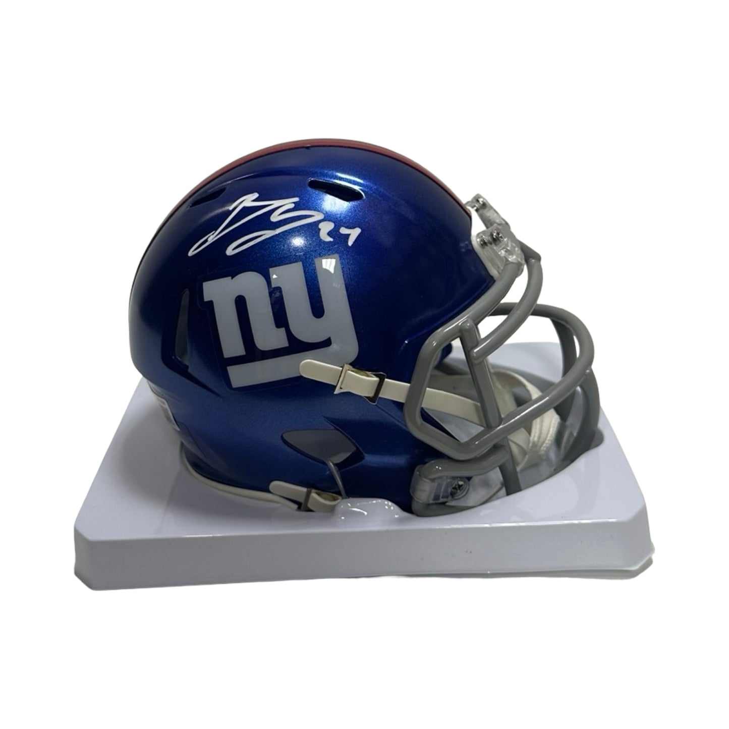 Brandon Jacobs Autographed New York Giants Mini Helmet Beckett BAS