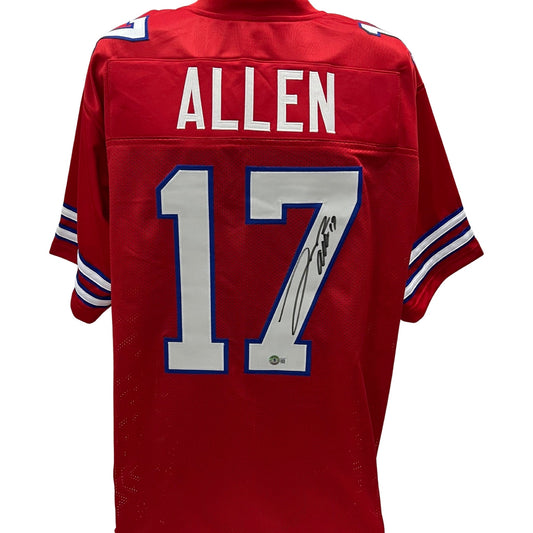 Josh Allen Autographed Buffalo Bills Red Jersey Beckett