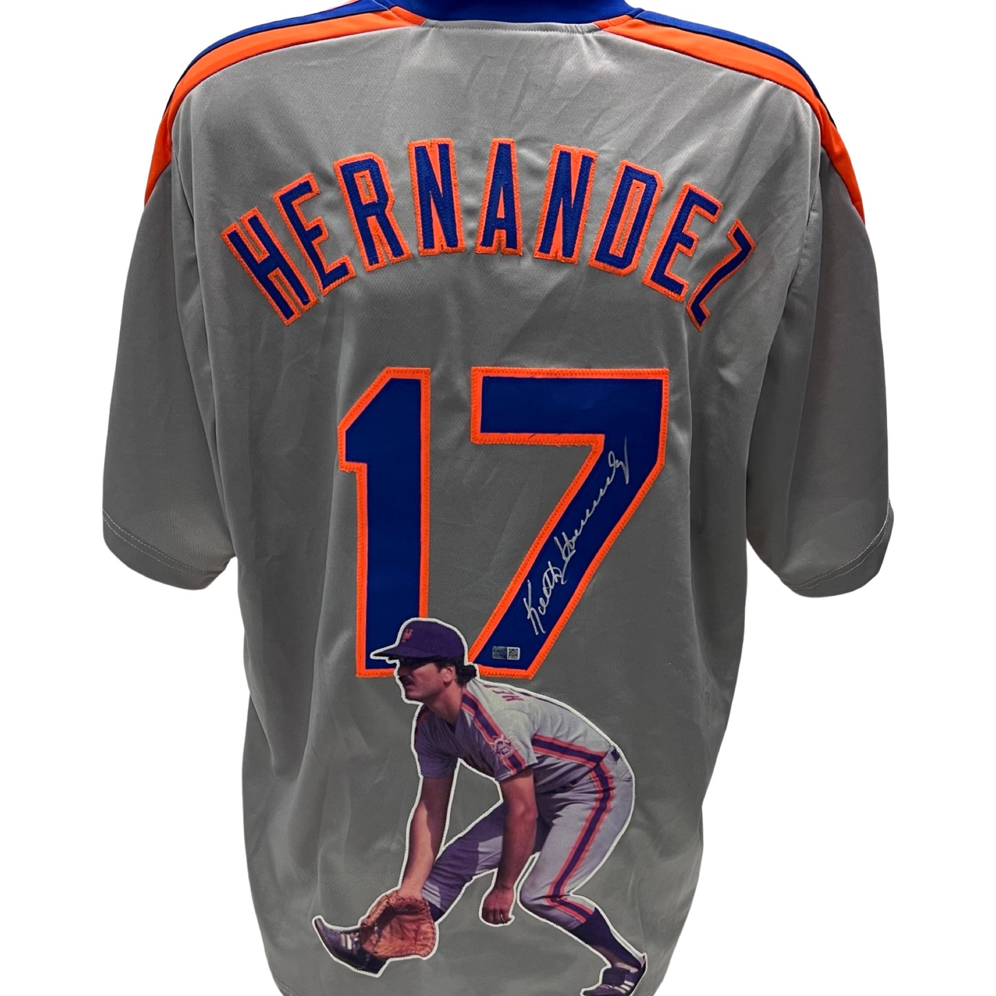 Keith Hernandez Autographed New York Mets Grey Art Jersey Steiner CX