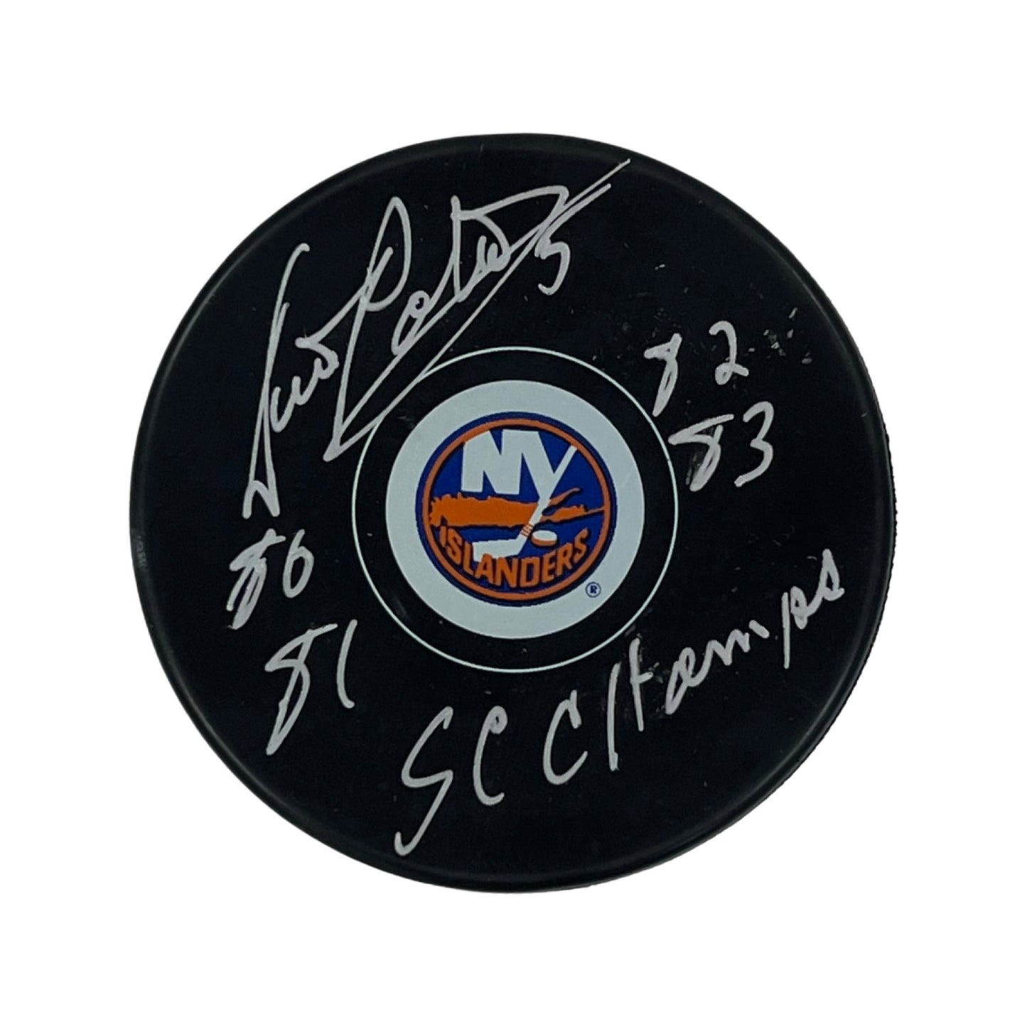 Denis Potvin Autographed New York Islanders Replica Puck “80 81 82 83 SC Champs” Inscription Steiner CX