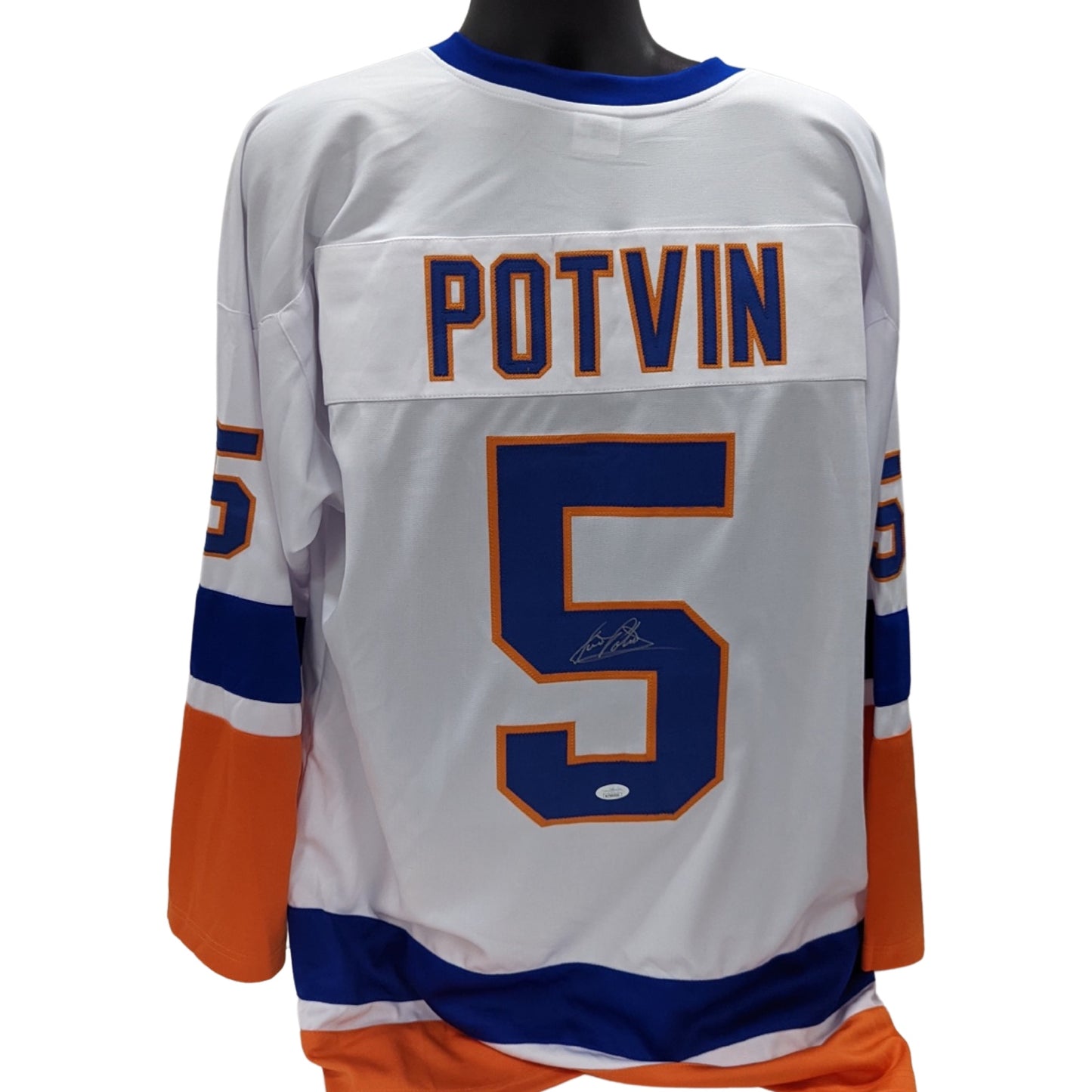 Denis Potvin Autographed New York Islanders White Jersey JSA
