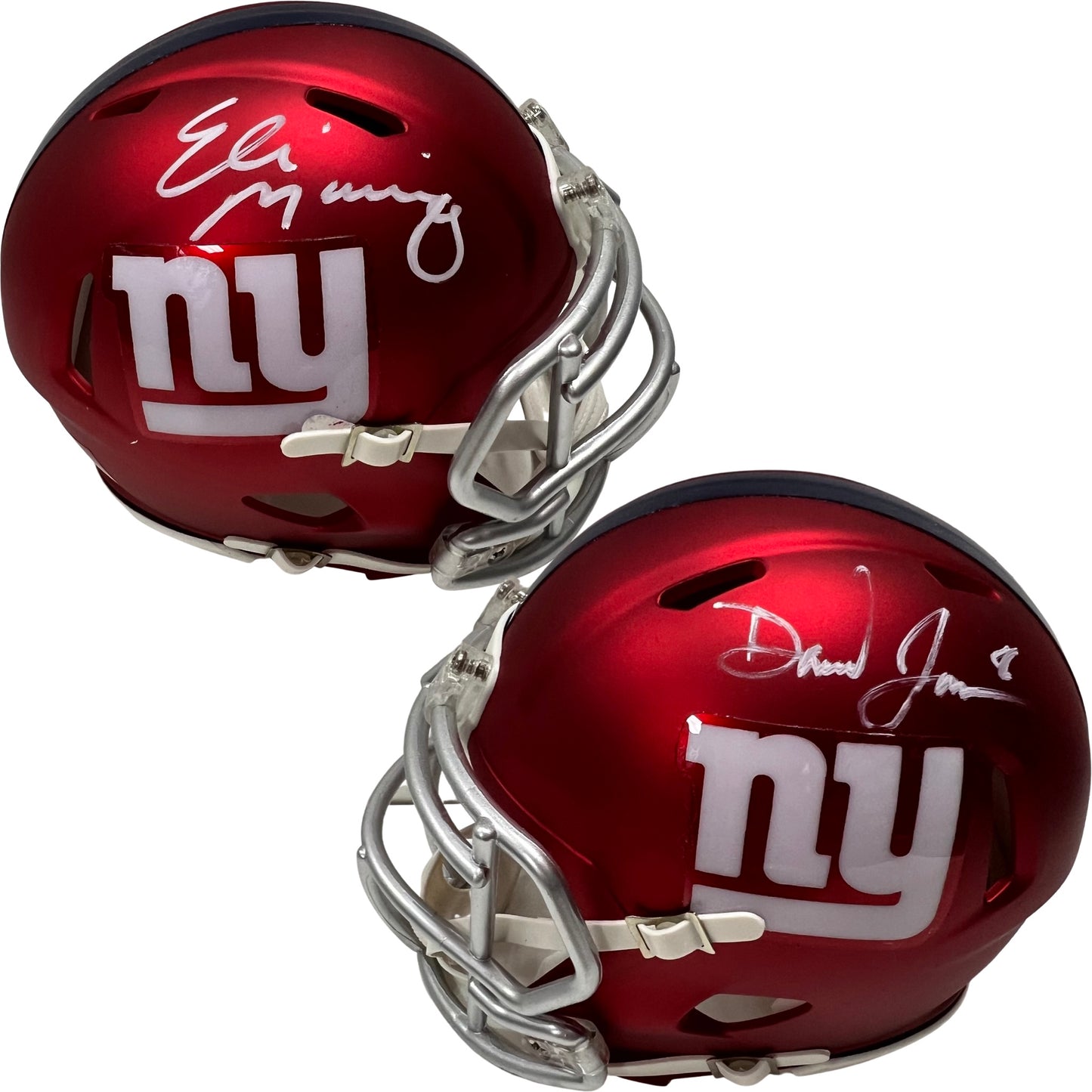 Eli Manning & Daniel Jones Autographed New York Giants Blaze Mini Helmet Steiner & JSA