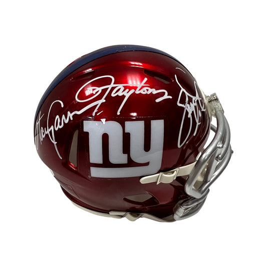 Lawrence Taylor, Harry Carson & Leonard Marshall Autographed New York Giants Flash Mini Helmet JSA & Steiner CX