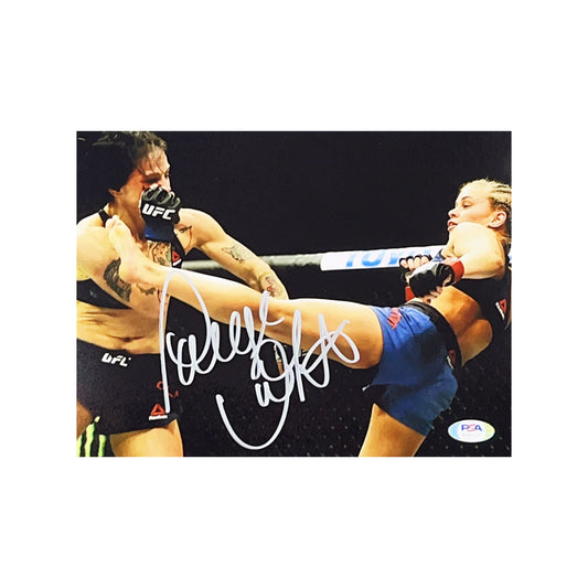 Paige VanZandt Autographed UFC Kick 8x10 PSA