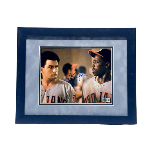 Charlie Sheen Autographed Framed Major League 8x10 Beckett BAS