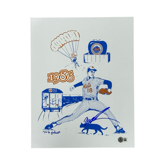 Doc Gooden Autographed New York Mets 1986 Edit 11x14 Beckett BAS