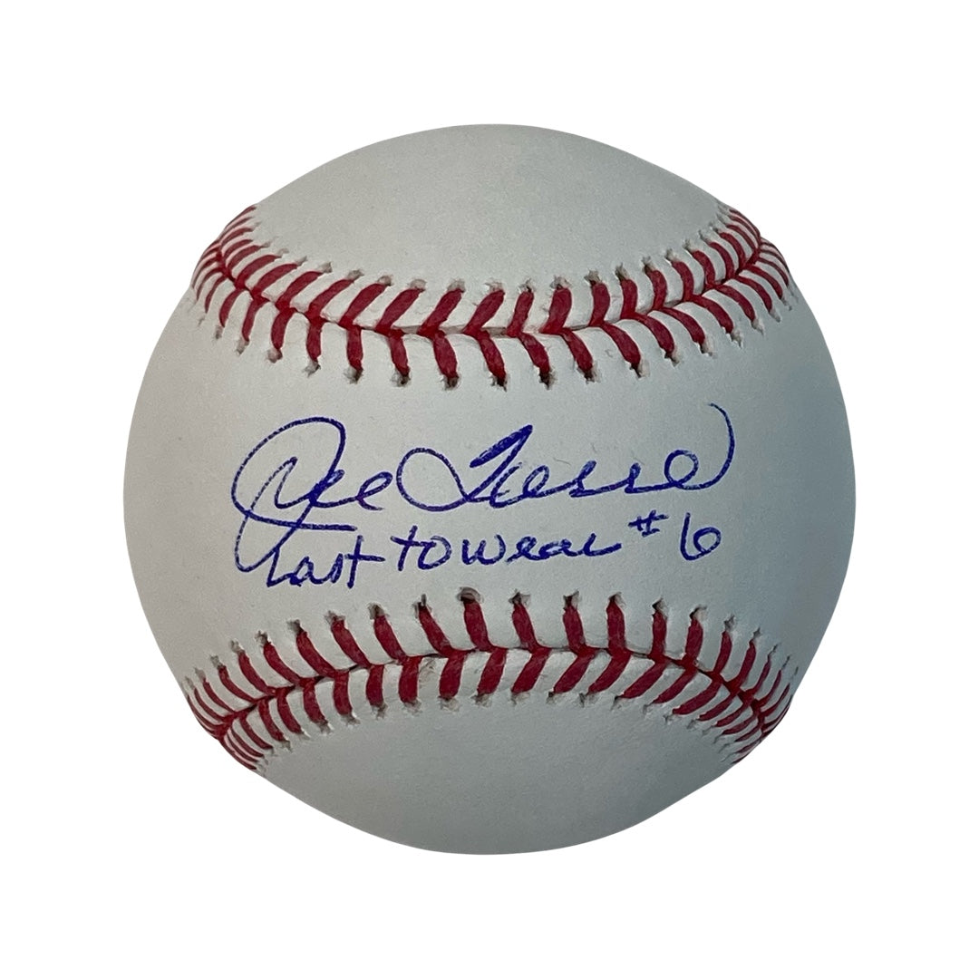Joe Torre Autographed New York Yankees OMLB Last to Wear #6 Inscription JSA
