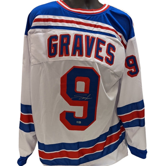 Adam Graves Autographed New York Rangers White Jersey Steiner CX