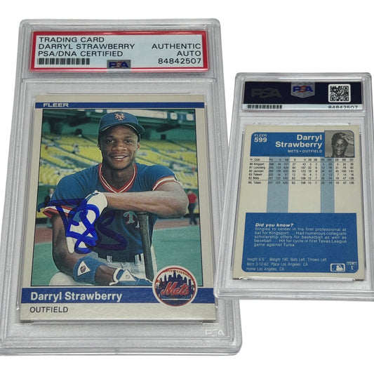 1984 Darryl Strawberry Fleer #599 Autographed PSA Auto Authentic