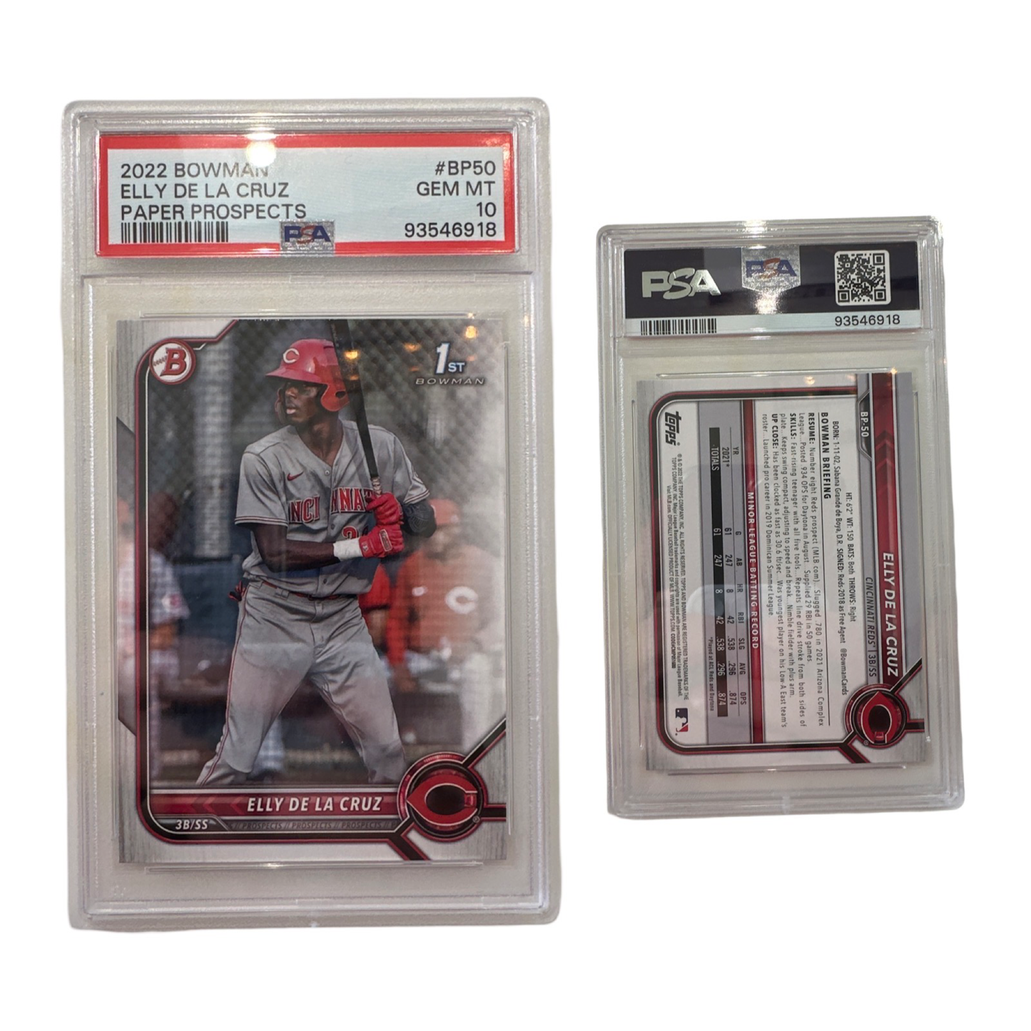 2022 Elly De La Cruz Bowman Paper Prospects #BP50 PSA GEM MT 10