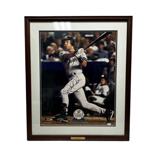 Derek Jeter Autographed New York Yankees 2000 World Series Swing Framed 16x20 LE/2,000 Steiner