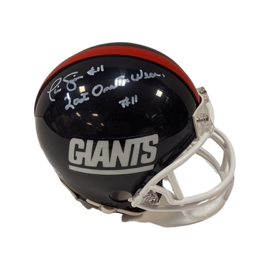 Phil Simms Autographed New York Giants Old School Mini Helmet “Last to Wear #11” Inscription JSA