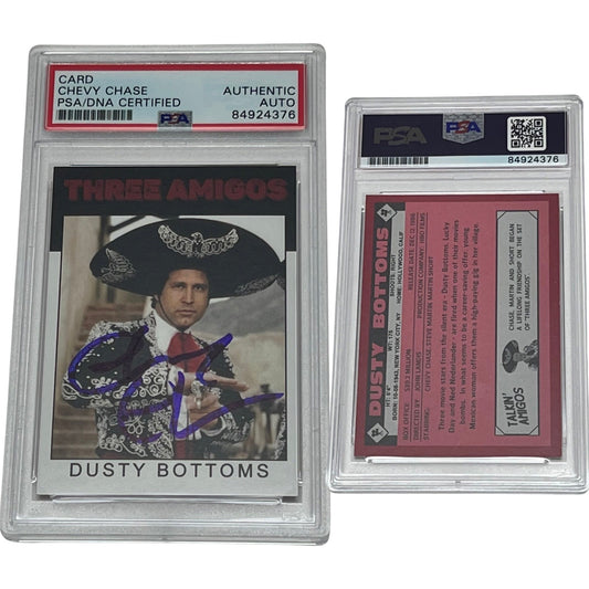 Chevy Chase Three Amigos Dusty Bottoms Autographed Card PSA Auto Authentic