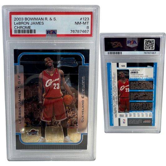 2003 LeBron James Bowman Chrome Rookie Card #123 PSA NM-MT 8