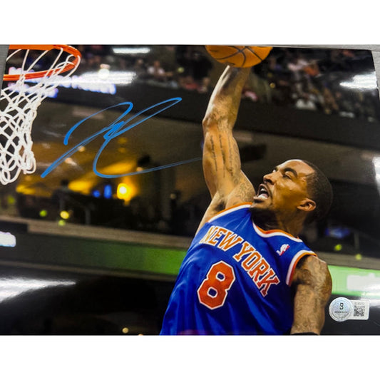 J.R. Smith New York Knicks Autograph Dunk 8X10 BAS