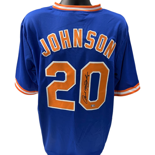 Howard Johnson Autographed New York Mets Blue Jersey Steiner CX