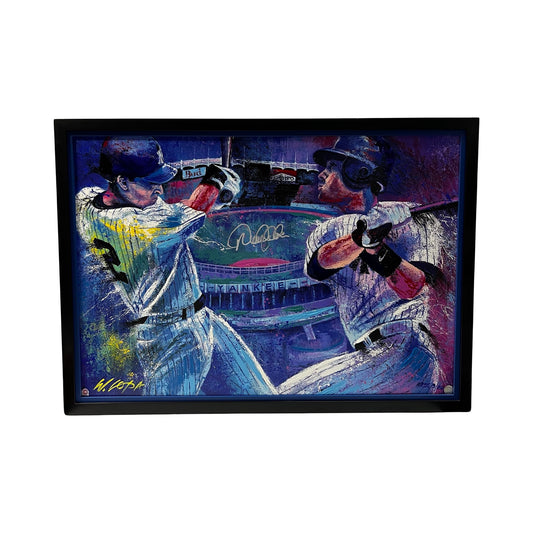 Derek Jeter Autographed New York Yankees Framed 30x42 William Lopa Art Canvas LE 3/22 MLB