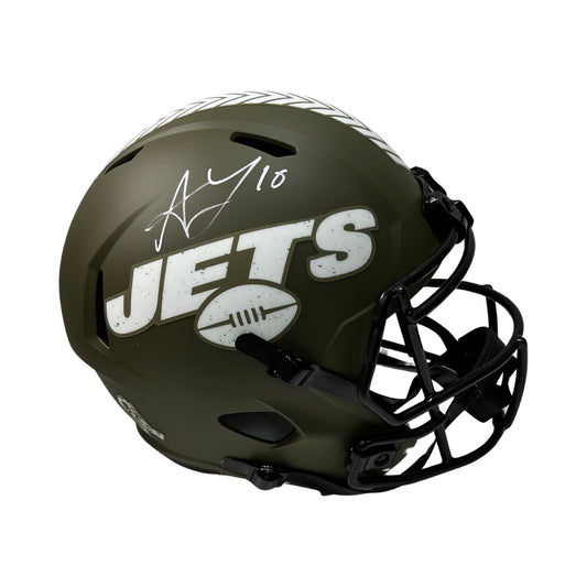 Allan Lazard Autographed New York Jets Salute to Service Replica Helmet Beckett