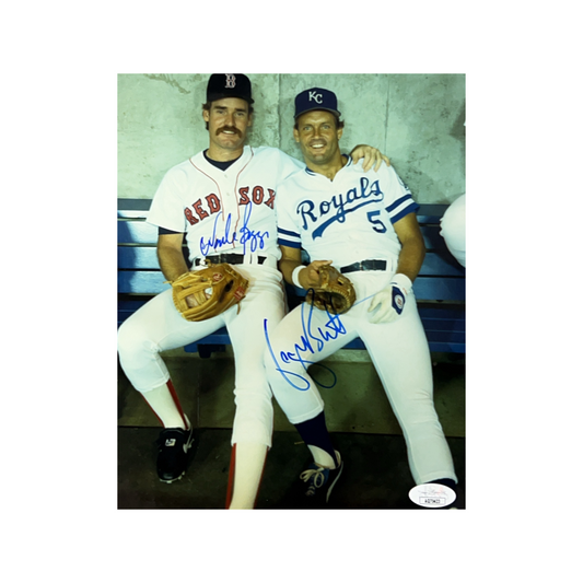 George Brett & Wade Boggs Autographed 8x10 JSA
