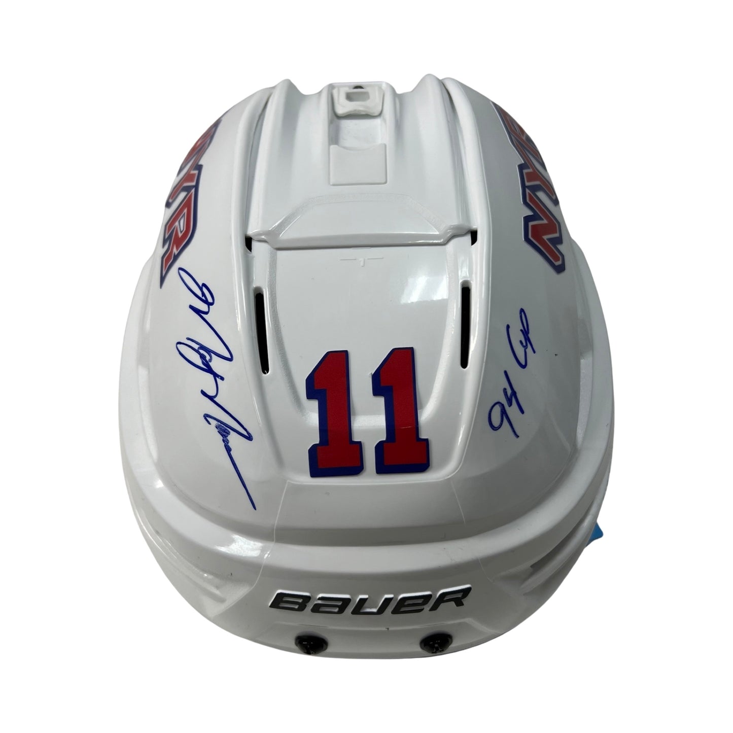 Mark Messier Autographed New York Rangers White Bauer Helmet “94 Cup” Inscription Steiner CX