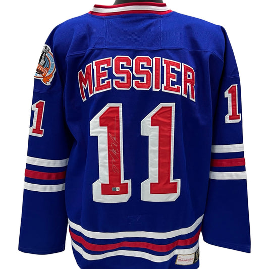 Mark Messier Autographed New York Rangers Blue Mitchell & Ness Authentic Jersey Steiner CX