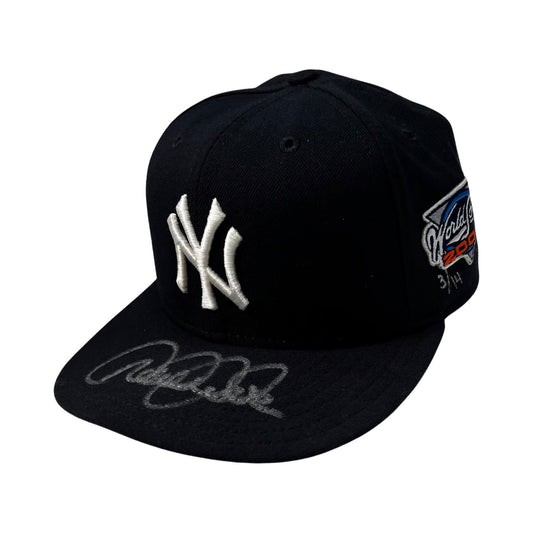 Derek Jeter Autographed New York Yankees 2000 World Series Patch Hat LE 3/14 Steiner