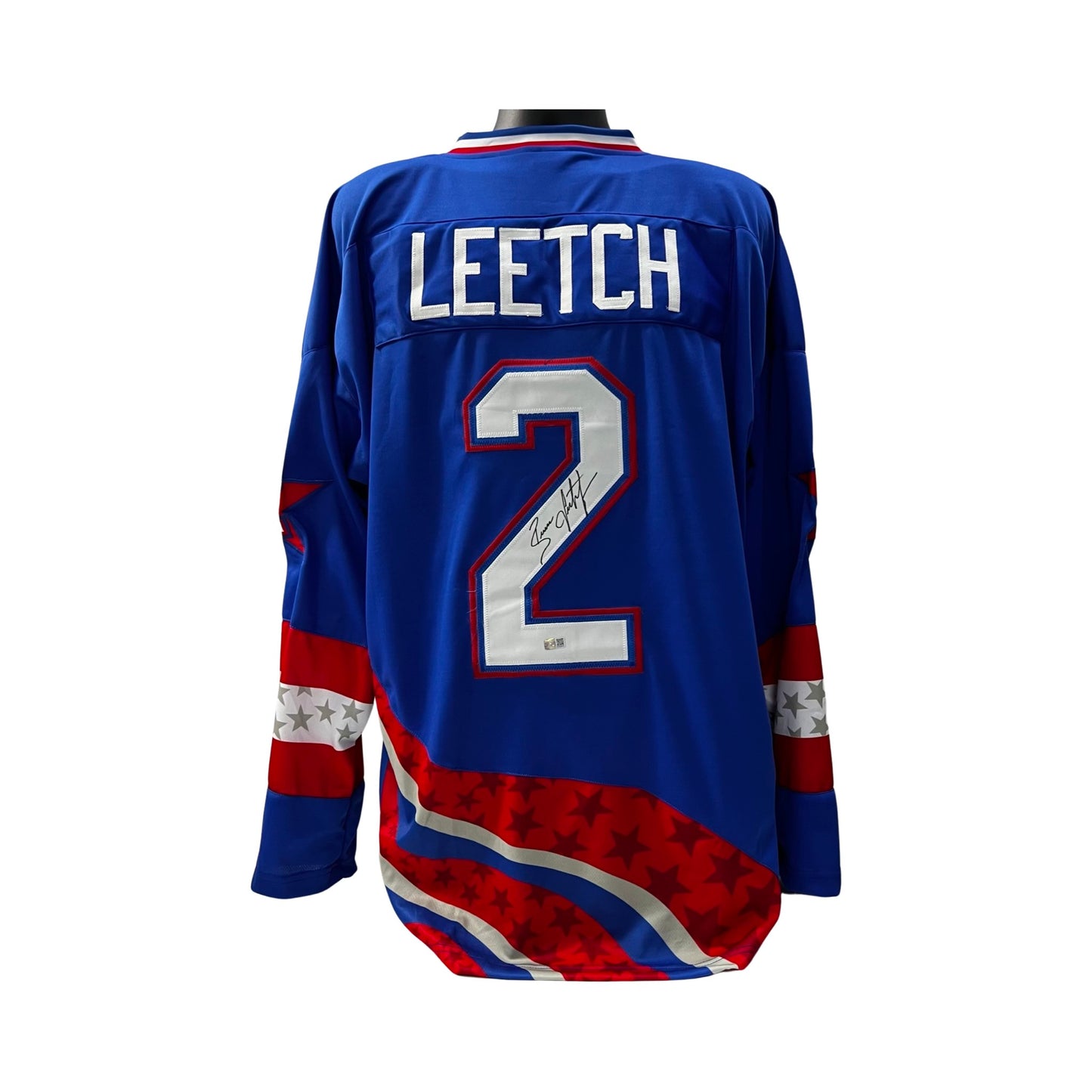 Brian Leetch Autographed USA Hockey Blue Jersey Steiner CX