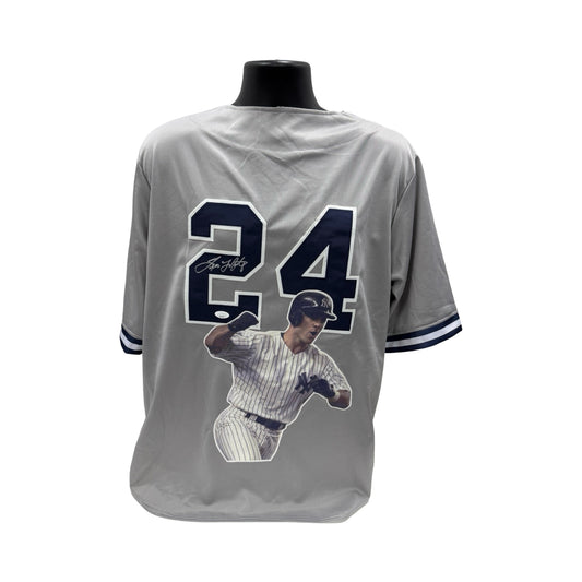 Tino Martinez Autographed New York Yankees Grey Art Jersey JSA
