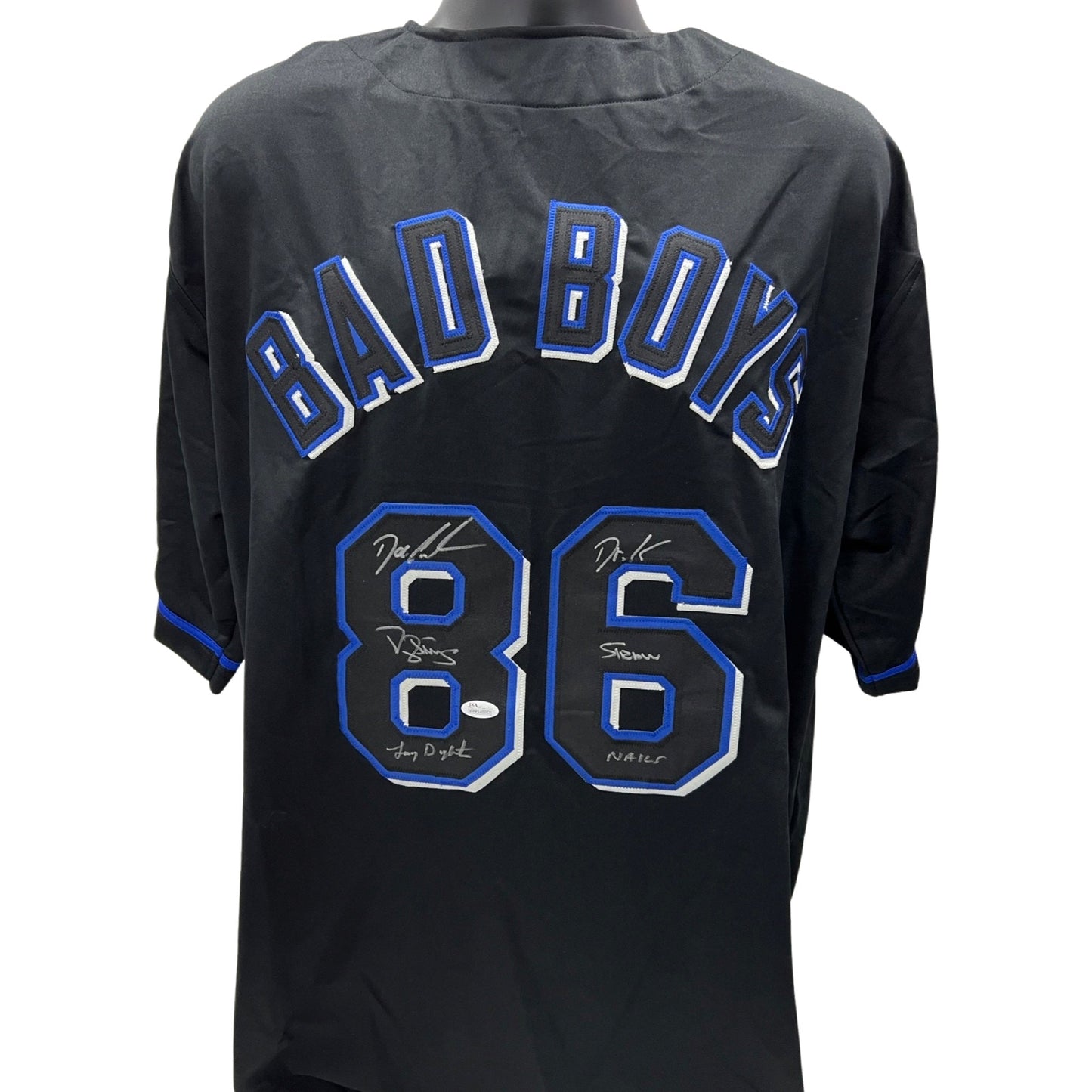 Darryl Strawberry, Doc Gooden & Lenny Dykstra Autographed New York Mets Bad Boys Black Jersey Nails, Dr K, Straw Inscriptions JSA