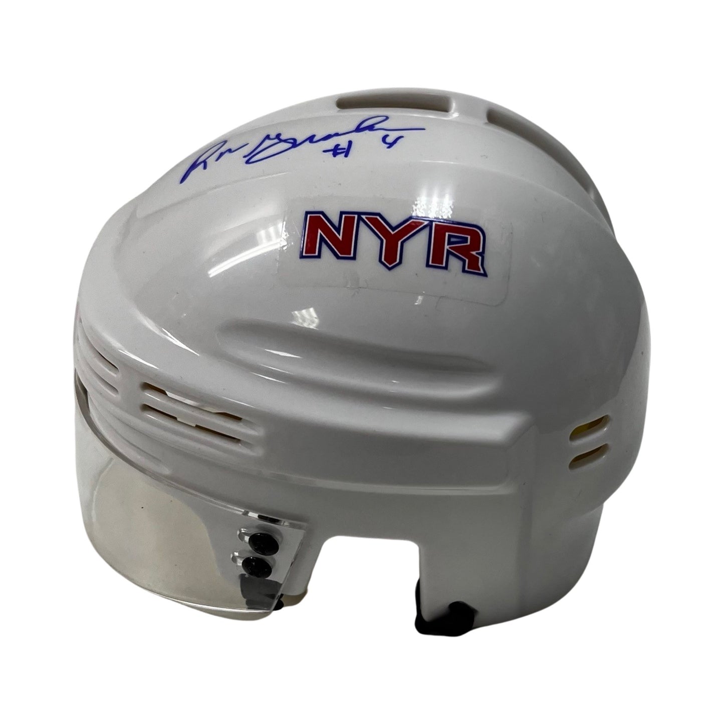 Ron Greschner Autographed New York Rangers White Mini Helmet Steiner CX