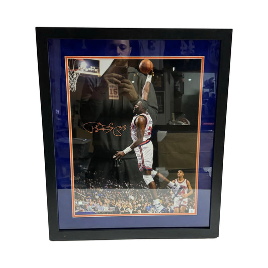 Patrick Ewing Autographed New York Knicks 16x20 Photo Steiner CX - Framed