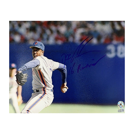 Doc Gooden Autographed New York Mets Horizontal Pitching 11x14 "16 Retired" Inscription Steiner CX