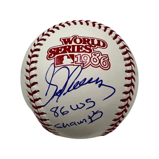 Sid Fernandez Autographed New York Mets 1986 World Series Logo Baseball 86 WS Champs Inscription JSA