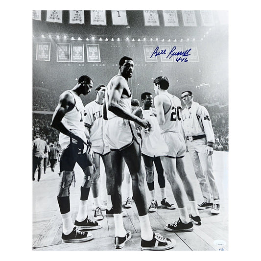 Bill Russell Autographed Boston Celtics Black & White #6 16x20 JSA LOA