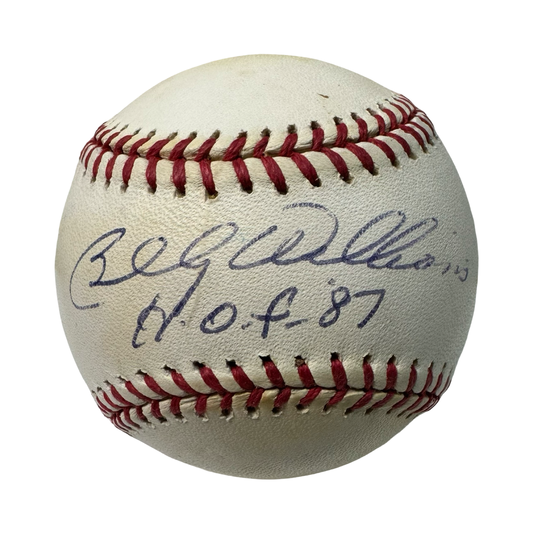 Billy Williams Autographed Official National League Baseball “HOF 87” Inscription JSA