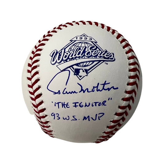Paul Molitor Autographed Toronto Blue Jays 1993 World Series Logo Baseball “The Ignitor, 93 WS MVP” Inscriptions JSA