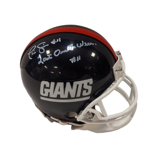Phil Simms Autographed New York Giants Old School Mini Helmet Last to Wear #11 Inscription JSA