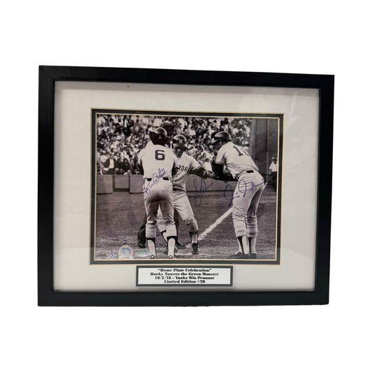 Roy White, Bucky Dent & Jim Jeffries Autographed New York Yankees Framed 8x10 Photo Steiner
