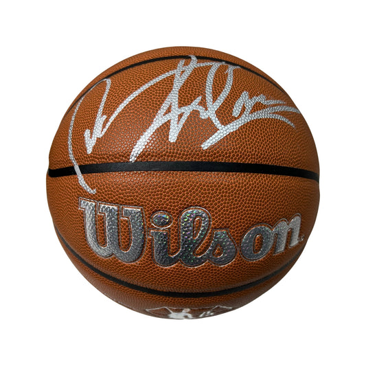Dennis Rodman Autographed Mitchell & Ness Wilson NBA 75th Anniversary Basketball Steiner CX