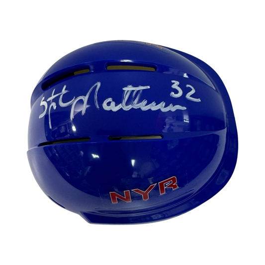 Stephane Matteau Autographed New York Rangers Blue Mini Helmet Steiner CX
