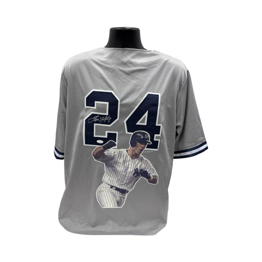 Tino Martinez Autographed New York Yankees Grey Art Jersey JSA