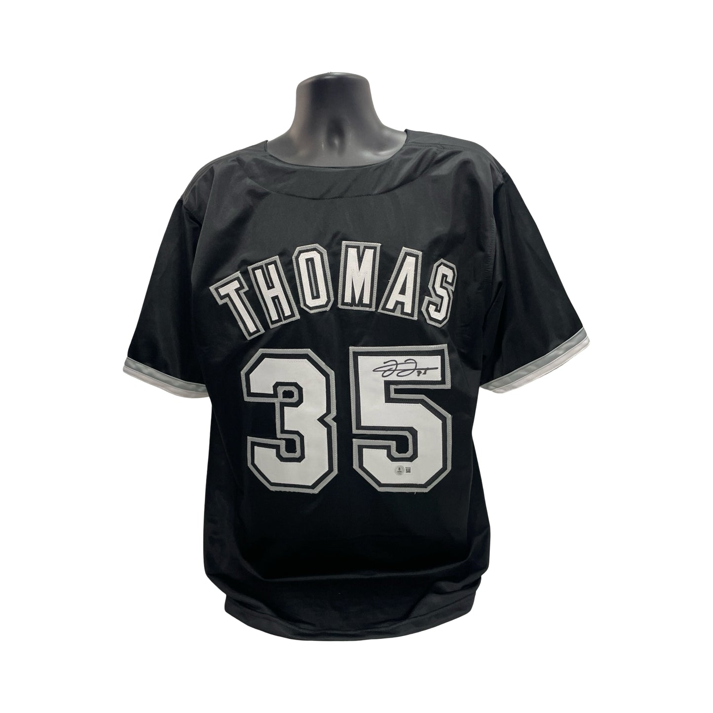 Frank Thomas Autographed Chicago White Sox Black Jersey Beckett