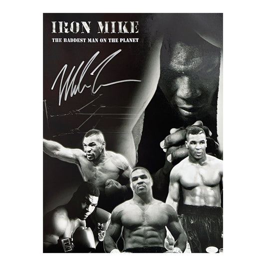 Mike Tyson Autographed 16x20 Baddest Man on the Planet JSA - Unframed