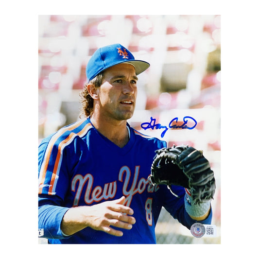 Gary Carter Autographed New York Mets Catch 8x10 Beckett - Unframed