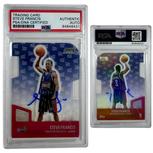 1999-00 Steve Francis Autographed Topps Stadium Club Chrome Clear Shots Refractor #CS3 PSA Auto Authentic