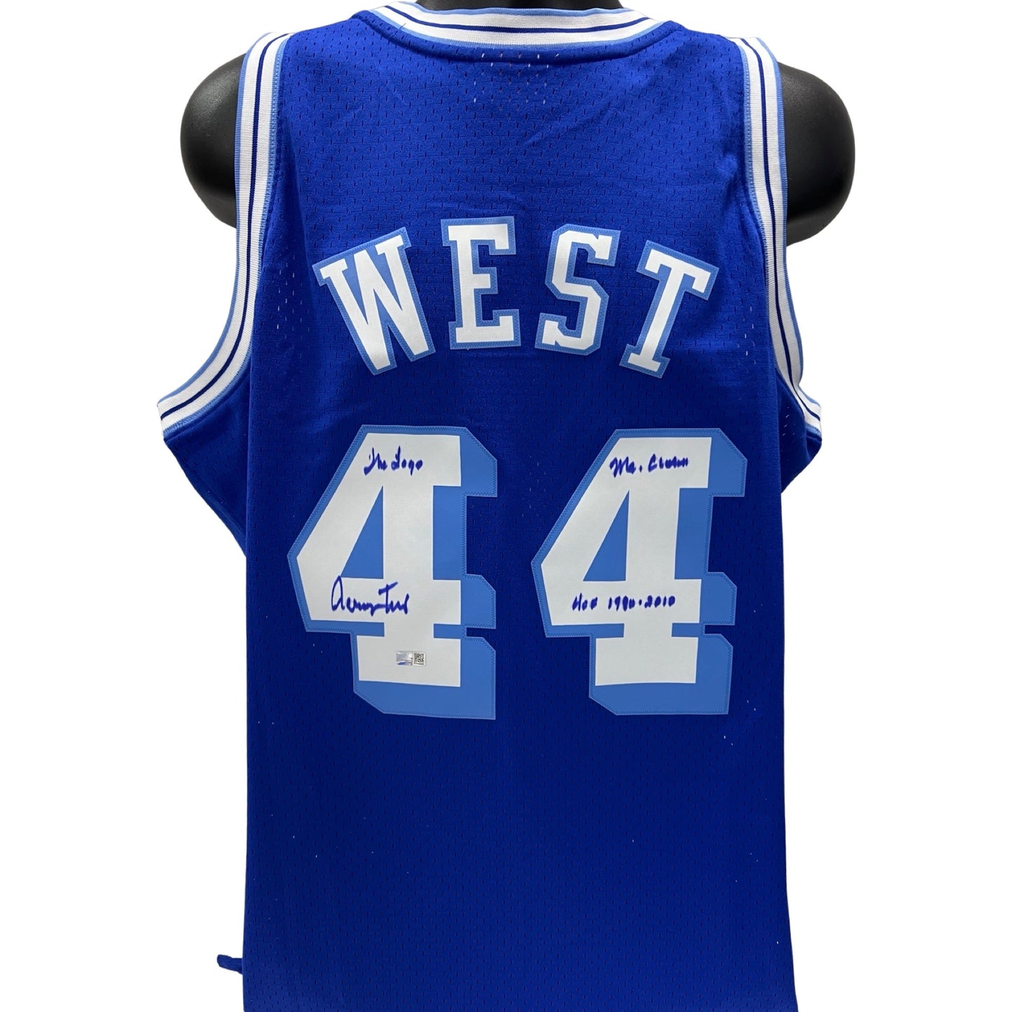 Jerry West Autographed Los Angeles Lakers 1960-61 Blue Mitchell & Ness Swingman Jersey The Logo, Mr Clutch, HOF 1980-2010 Inscriptions Steiner CX