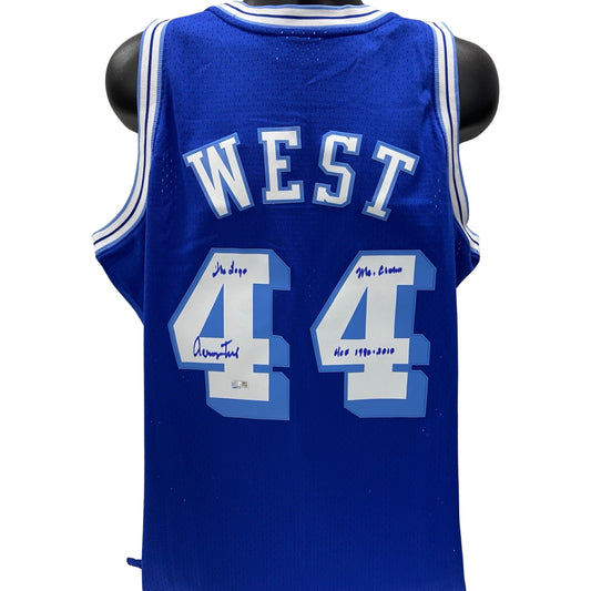 Jerry West Autographed Los Angeles Lakers 1960-61 Blue Mitchell & Ness Swingman Jersey The Logo, Mr Clutch, HOF 1980-2010 Inscriptions Steiner CX