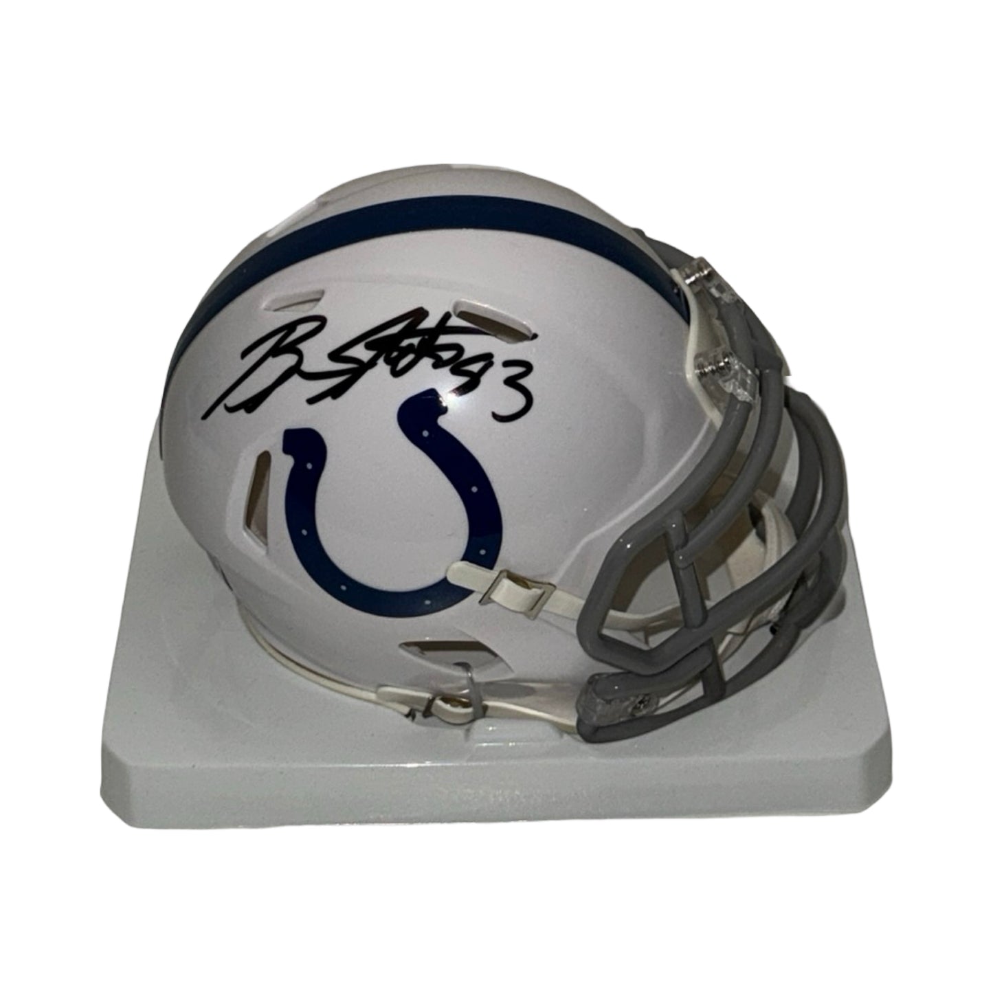 Brandon Stokley Indianapolis Colts White Speed Mini Helmet Beckett BAS