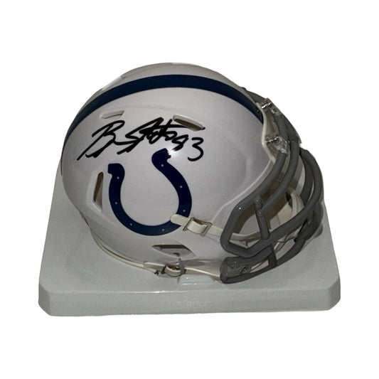 Brandon Stokley Indianapolis Colts White Speed Mini Helmet Beckett BAS